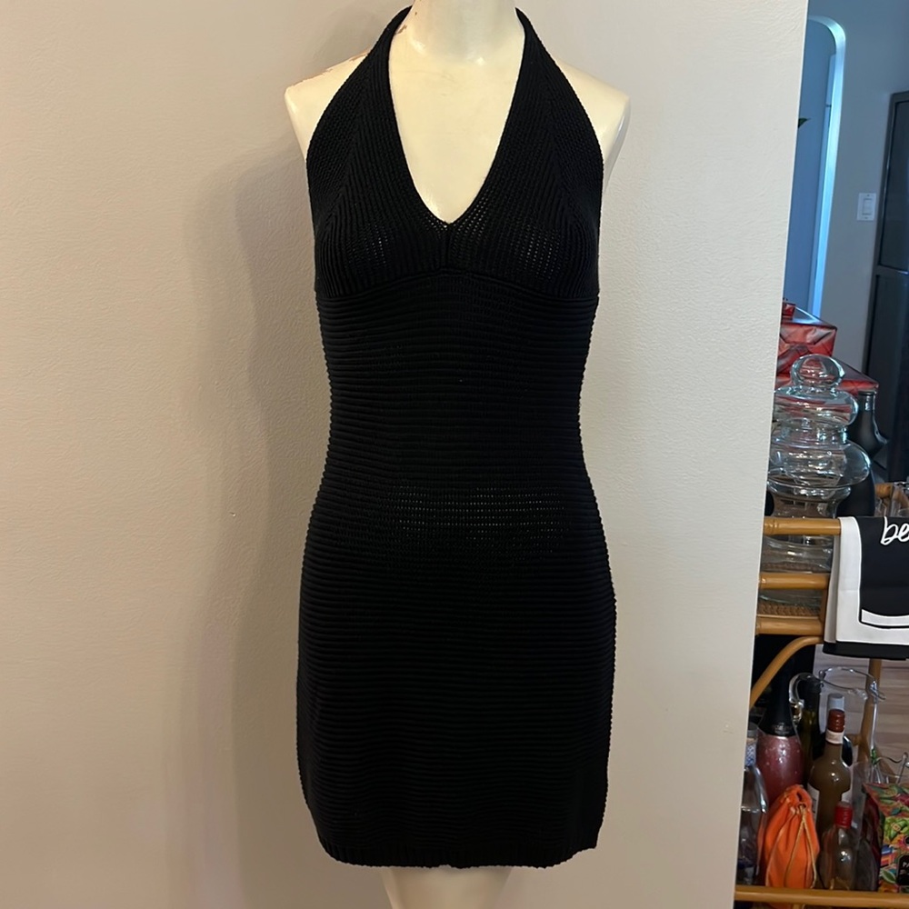 Wild Fable Black Crochet Halter Dressing Size Small.